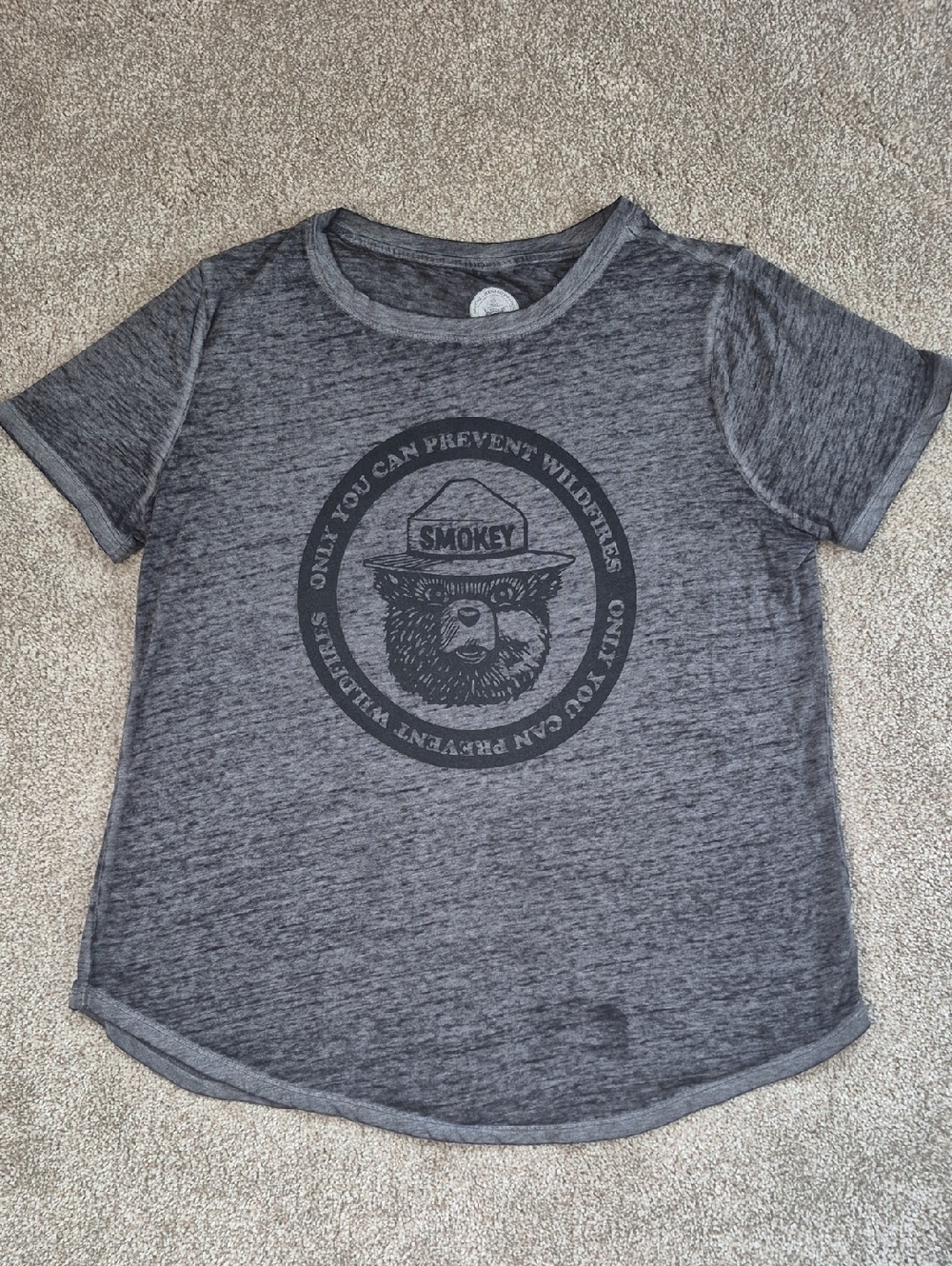 Smokey Bear Graphic Short Sleeve Tee - Gray